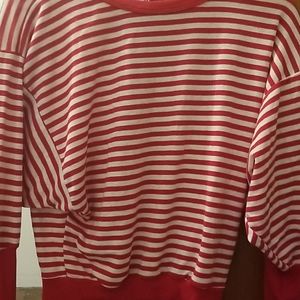 Red and white striped shirt